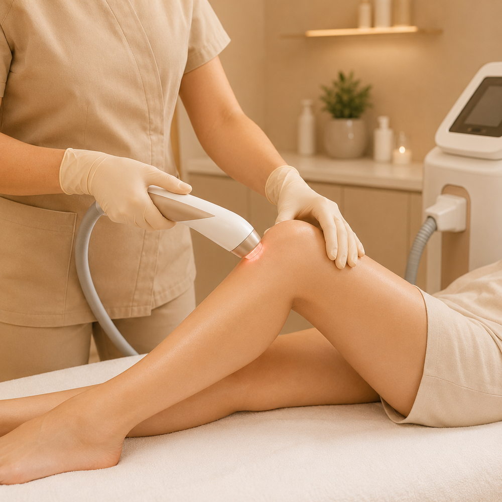 Professional knee brightening treatment for smoother and more even skin tone in Sydney