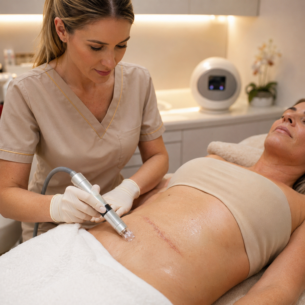 Professional tummy tuck scar treatment helping improve scar appearance in Sydney